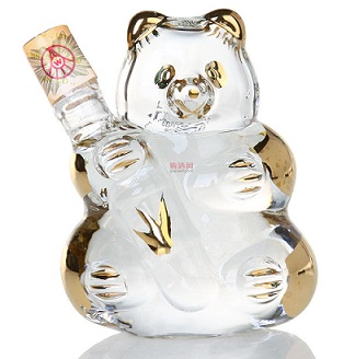 水晶熊貓造型白酒瓶圖片